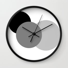 Gray White Black : Mod Circles Wall Clock