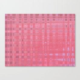 Bubble Gum Pink Check Pattern Canvas Print