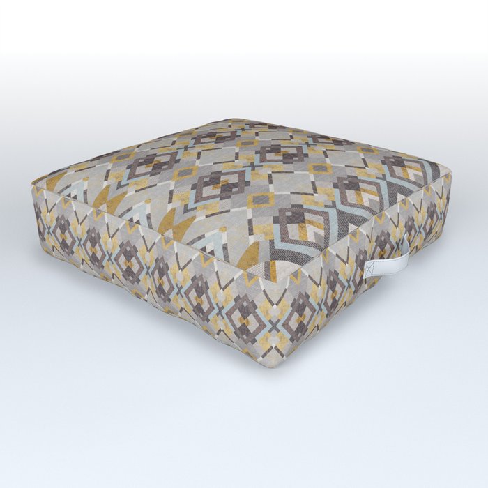Abstract Geometric Modern Rustic Fabric Style  Outdoor Floor Cushion