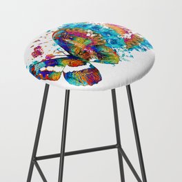 Big Bold Butterfly Art With Colorful Mandala Bar Stool