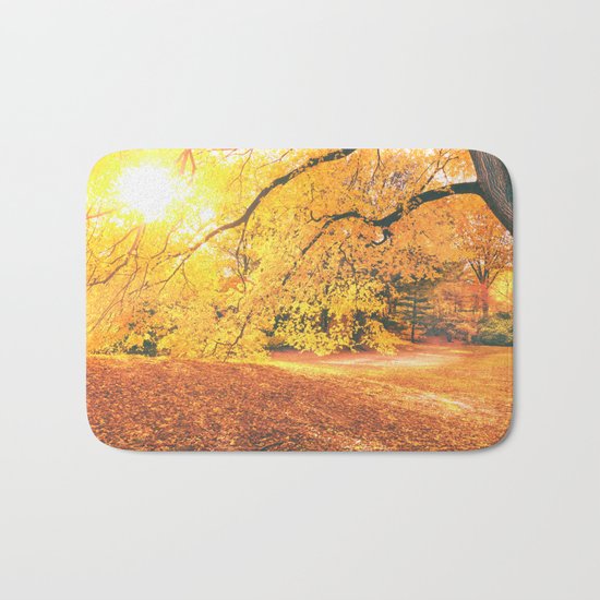 New York City Autumn Sun Bath Mat