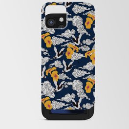 Japanese Clouds and Cranes No. 1 Navy Blue iPhone Card Case
