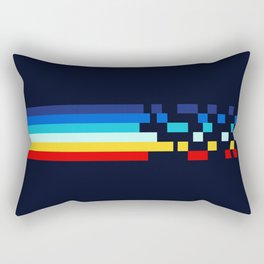 Classic 80s Video Game Retro Stripes Pixel Drops - Ayakazu Rectangular Pillow