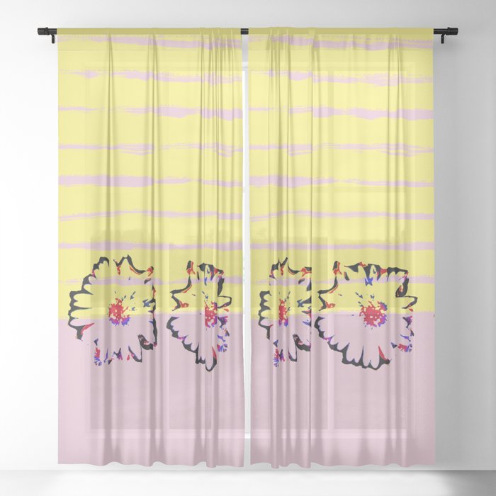 Stripes and flowers Sheer Curtain