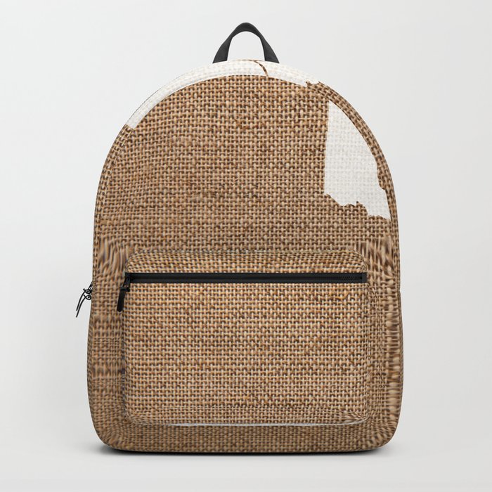 Oklahoma is Home White on Burlap Backpack by Abby A Society6