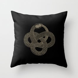 Vintage line snake Throw Pillow