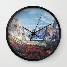 Tunnel View Yosemite Valley Wall Clock | Wanderlust, Mountain, California, Halfdome, Nature, Painting, Graphic Design, Digital, Landscape, Pattern 