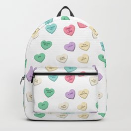 Love Candy Conversation Hearts Backpack | Candylove, Valentinehearts, Sweethearts, Candy, Crush, Conversationhearts, Lovehearts, Candyhearts, Iloveyou, Romantic 