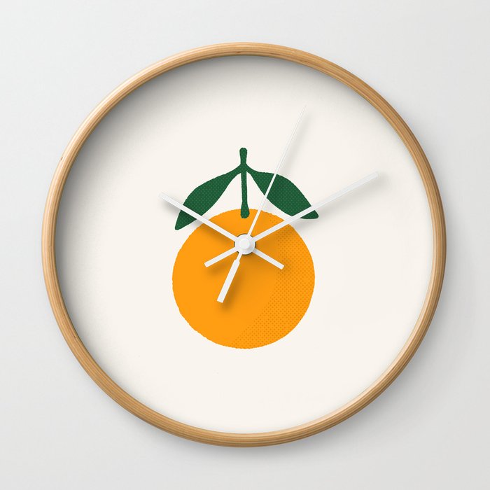 Orange Summer Citrus Wall Clock