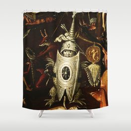 The little knight by Heironymus Bosch Shower Curtain