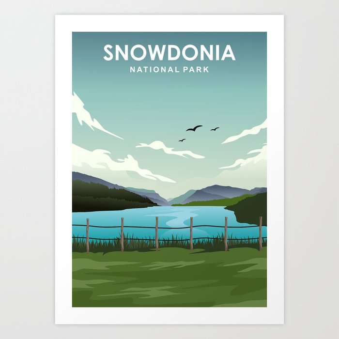 Snowdonia Wales England National Park Poster Art Print