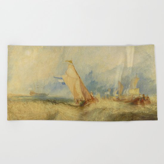 Van Tromp getting a good wetting Beach Towel