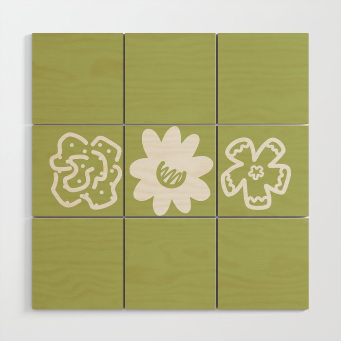 Three flowers horizontal composition 2 Wood Wall Art