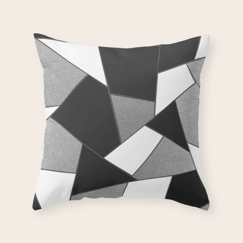 Silver Gray Black White Geometric Glam 1 Geo Decor Art