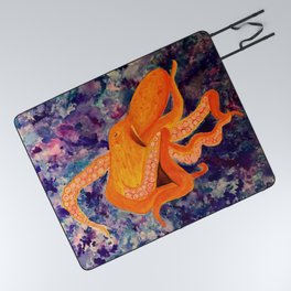 Tangerine Octopus Dream Picnic Blanket