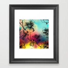 Sunset Floral Framed Art Print