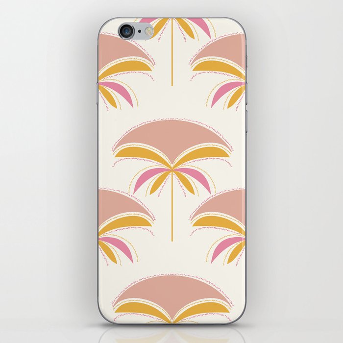 Mid-Century Modern Palm Tree Sunset Pattern Orange Pink iPhone Skin