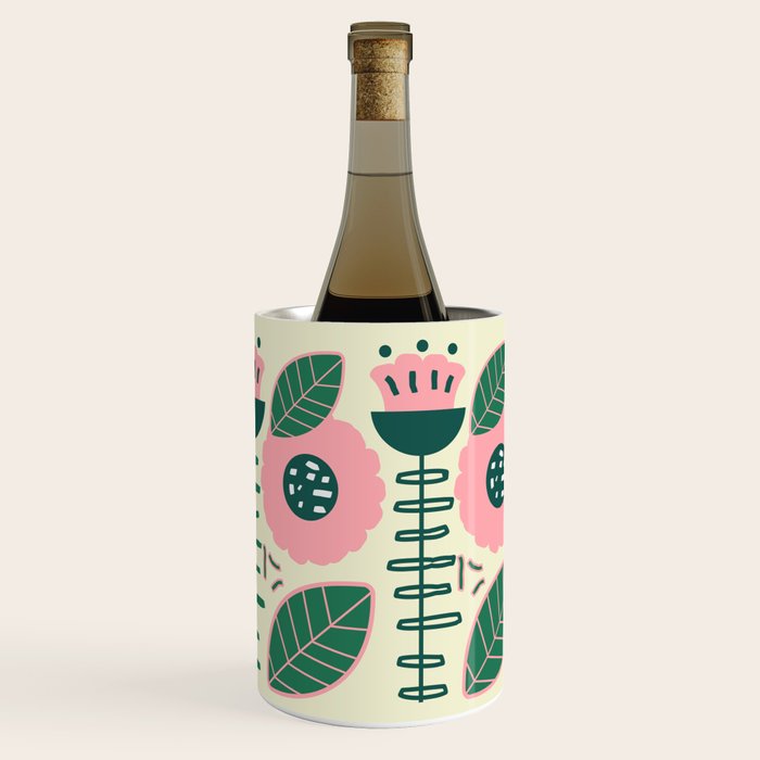 Modern flowers and leaves Wine Chiller by CocoDes Society6