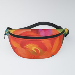 Red Canna Lilies Flower Still life Portrait Painting by Georgia O'Keeffe Fanny Pack