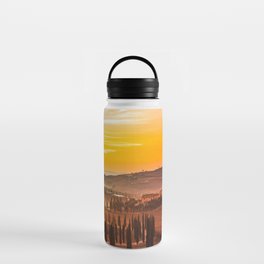 Tuscany, Italy, Beautiful Golden Sunset Water Bottle