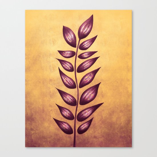 Abstract Plant With Purple Leaves Canvas Print