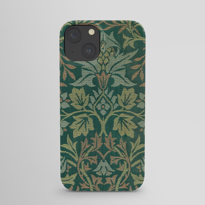 Vintage William Morris Green Floral Leaves Botanical Garden Pattern iPhone Case