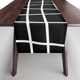 Hand Drawn Grid (white/black) Table Runner