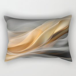 Shimmering Nights in Gold and Grey Rectangular Pillow