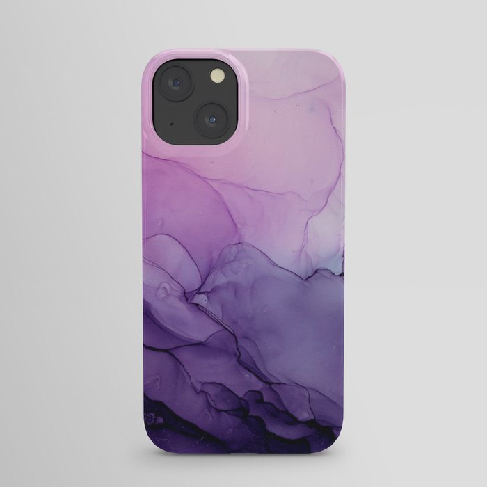 Purple Amethyst Crystal Inspired Abstract Flow Painting iPhone Case