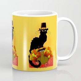 Thanksgiving Le Chat Noir With Turkey Pilgrim Coffee Mug