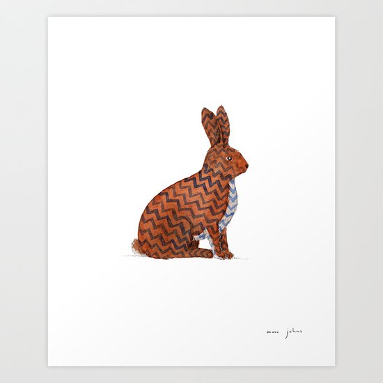 zig zag rabbit Art Print