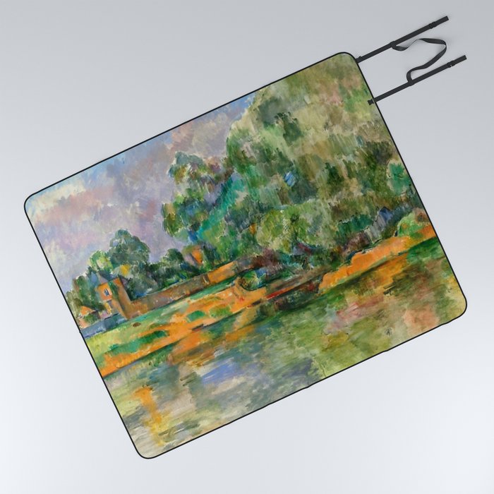  Paul Cezanne Banks of the Seine at Médan Picnic Blanket