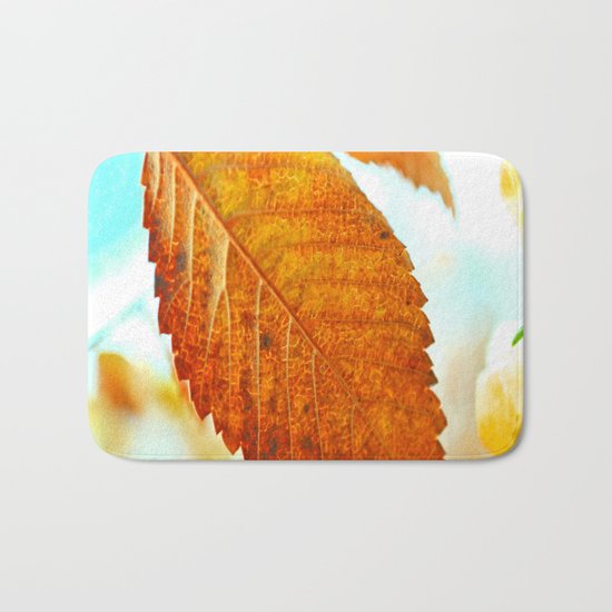 Orange Leaf Bath Mat