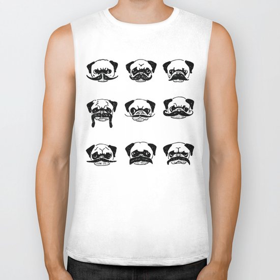 Moustaches of The Pug Biker Tank