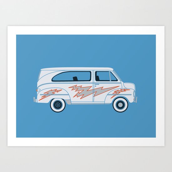Grease Van Lightning Art Print