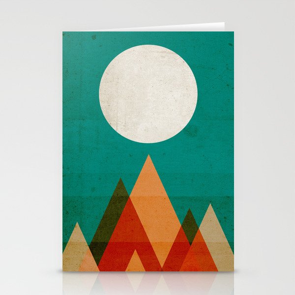 Full moon over Sahara desert Stationery Cards