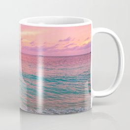 Aerial Photography Beautiful: Turquoise Sunset Relaxing, Peaceful, Coastal Seashore Coffee Mug | Flores Water Coast, Tide Hawaii Water, Pacific Travel, Ocean And Sunset, Pacific Ocean Sail, Surf Surfer Surfing, Meditate Tranquil, Aerial Photography, Beautiful Peaceful, Relax Relaxing 