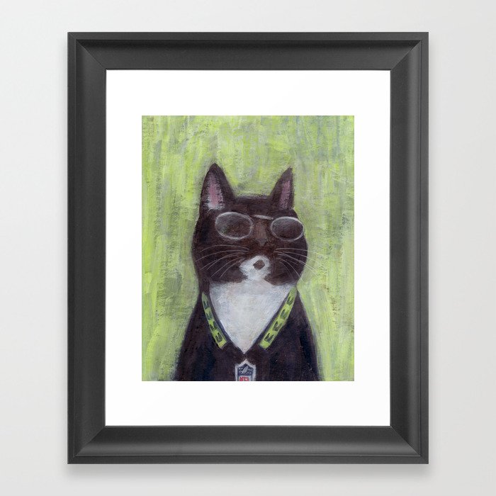 Cat in Shades Framed Art Print