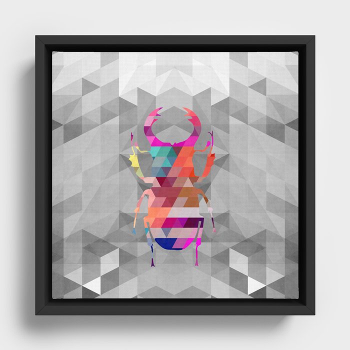 Stag Beetle Framed Canvas