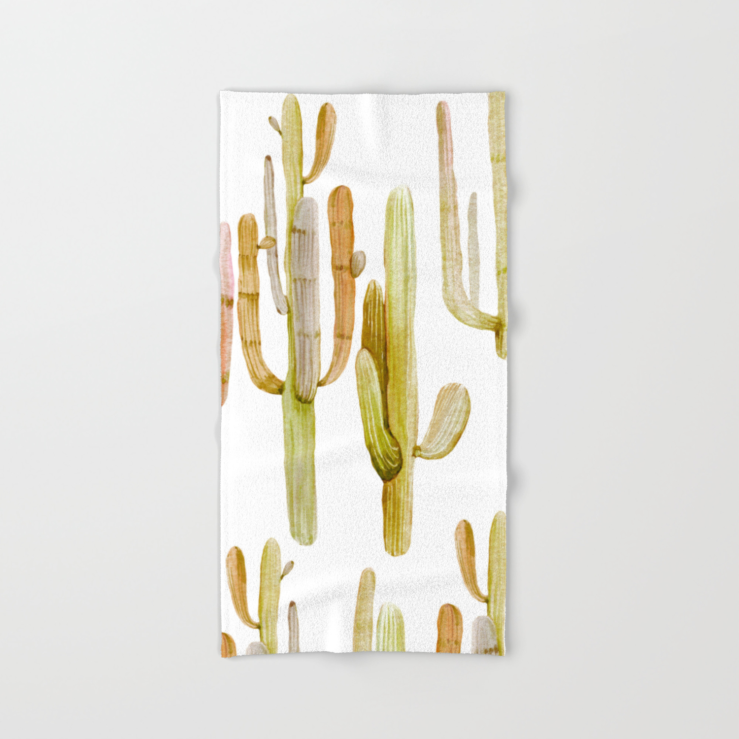 Minimalist Cactus Drawing Watercolor Painting Southwestern Green