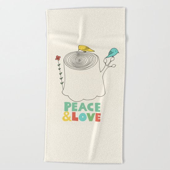 Peace & Love Beach Towel