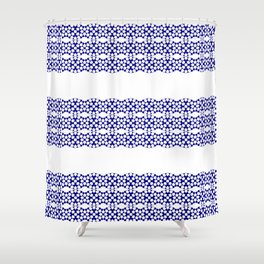Bibi geometric stripe design in blue Shower Curtain