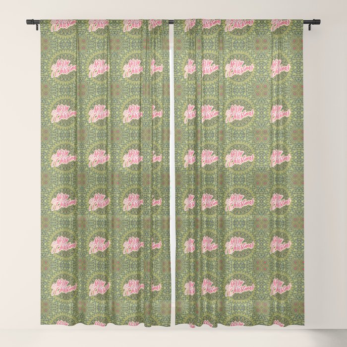 Merry Christmas Lace Sheer Curtain By Petergross Society6