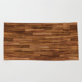 Brown wood board Beach Towel