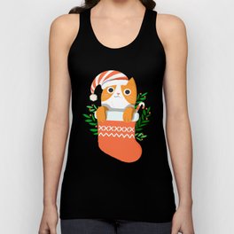 Cat In Christmas Sock Tank Top