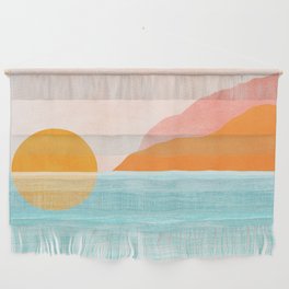 Island Sunset Abstract Landscape Wall Hanging