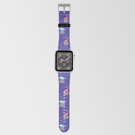 Dinosaurs Floating on Asteroids - Purple Apple Watch Band