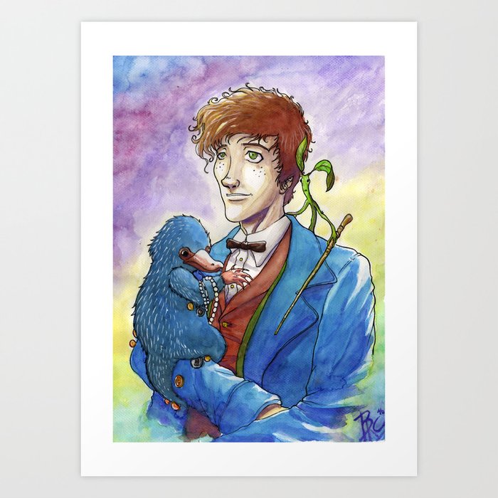 newt-scamander-art-print-by-gabrielcardozoart-society6