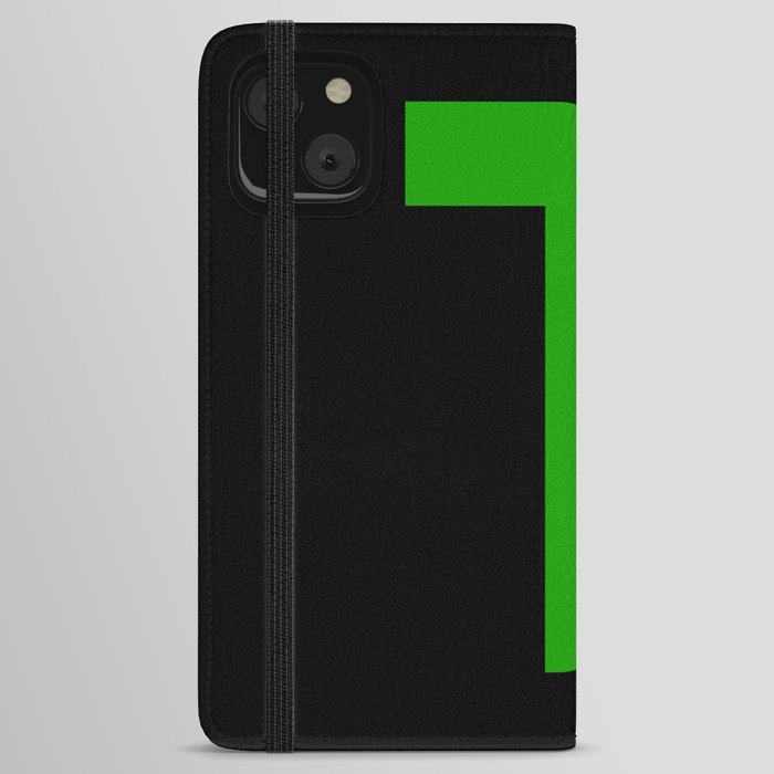Letter T (Green & Black) iPhone Wallet Case