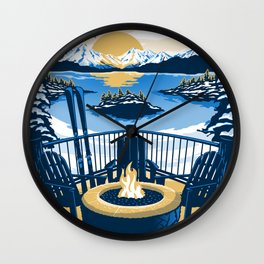 Lake tahoe California vintage travel poster Wall Clock